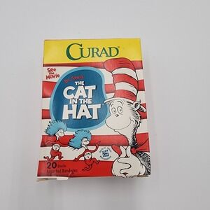Curad Dr Seuss Band Aids 20‎ Sterile Assorted The Cat In The Hat 2003 New Rare